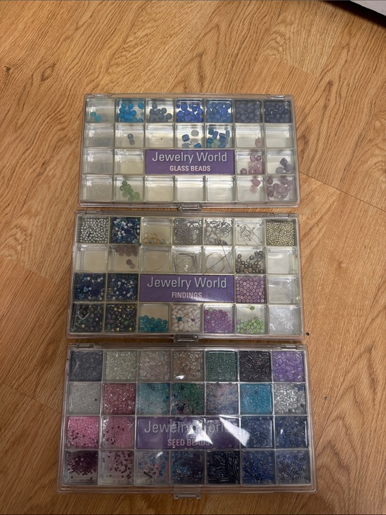 Other - Jewelry World Glass & Seed Bead Organizers - Mixed Blue, Purple, Pink, Silver